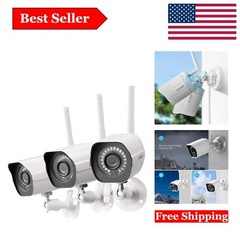 3-Pack 1080p Outdoor Indoor Security Cameras WiFi Night Vision Motion Detecti…