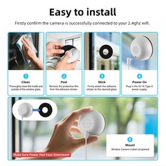 4MP 4K Window Camera, 5.8Ghz WIFI Indoor Cameras for Home Security Opt 32GB Card