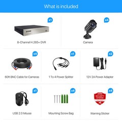 ZOSI H.265+ 5MP Lite DVR 1080P Home Security Camera System Kit CCTV Night Vision