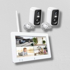 Wireless Security Camera System with 7” Touchscreen Monitor & 2PCS 4MP. Night V