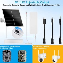 20W Solar Panel Kit, 24000mAh Battery, IP66 Waterproof, USB-C & DC Outputs, 360°