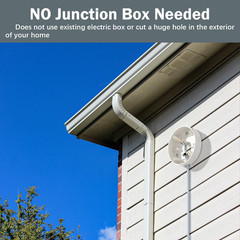 Plug-In Mount for Floodlight Cams with 30Ft/9M Weatherproof Power Cable for Floo
