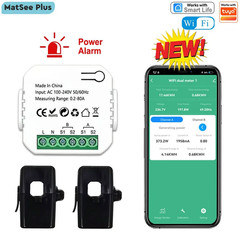 Smart Life Wifi Energy Bidirection Meter Single Phase with Buzzer Overload Alarm