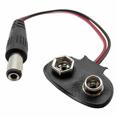 x10 PP3 9V DC BATTERY T TYPE CLIP 5.5 x 2.1MM POWER CONNECTOR ADAPTER CABLE PLUG