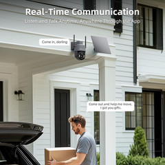 2.5K 4G Camara De Seguridad Sin Wifi Con Panel Solar Audio Para Casas Exteriores
