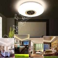 Upgrade 15 inch Dimmable LED Music Ceiling 24W-White, 15 white Bluetooth