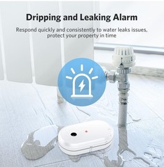Water Sensor Alarm Leak Detector -95dB Audio Alarm for Water Detection with Leak