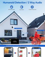 4MP Wireless Security Camera System Wifi Solar Battery Powered 2 Way Audio Cams