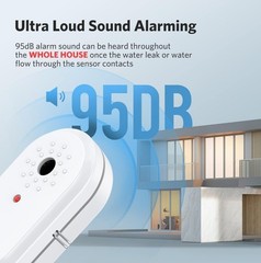 Water Sensor Alarm Leak Detector -95dB Audio Alarm for Water Detection with Leak