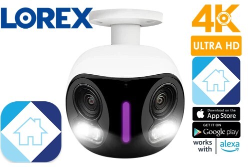 🔥 Lorex 4K Dual-Lens WiFi Security Camera Smart Security Lightin 32GB W891UAD-E