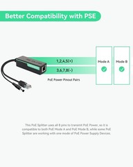2 PCS PoE Splitter DC12V 2A Output 10/100Mbps Power Over Ethernet 802.3af/at