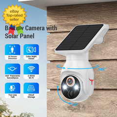 1080P Wireless Security Camera Solar Panel AI Detection Color Night Vision