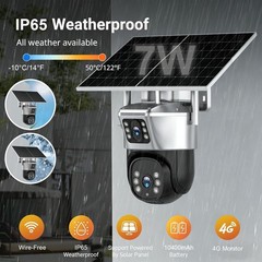 2PCS 4G LTE Cellular Solar Security Camera Wireless Outdoor 2K No WiFi PTZ 360°