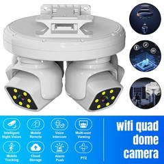 8MP Cámaras de seguridad 4Lens WIFI visión nocturna Supermercado Almacén Fábrica