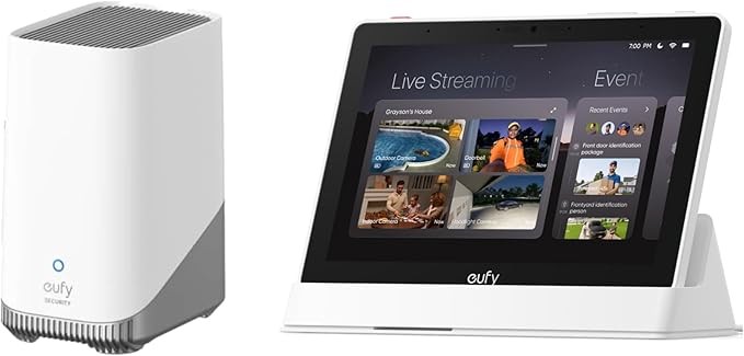 eufy Security Smart Display E10 Smart Home Hub 8″ Control Panel & HomeBase S380