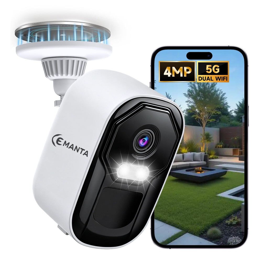 2.5K 4MP Security Camera Wireless Outdoor, Free Cloud Storage, 2.4G/5Ghz WiFi…