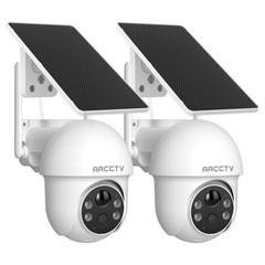 ARCCTV Outdoor 5Ghz Wifi Solar Security Camera 3MP Wireless 360° PTZ Audio 2PACK