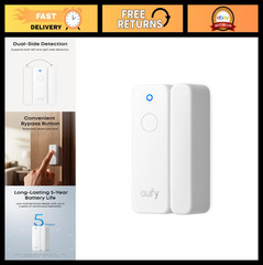 Entry Sensor with Dual-Side Detection, Bypass Button, Long Battery Life, HomeBas
