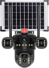 Solar Battery Powered Wireless WiFi Outdoor Pan/Tilt Home Security Camera System