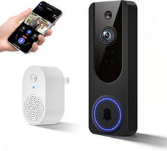 1080P Video Doorbell Camera Wireless, Battery Powered, Night Vision, 2-Way Audio