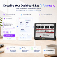 Kylendar 7″ Customizable E-Ink Business Calendar, Real-Time Finance Dashboard V2
