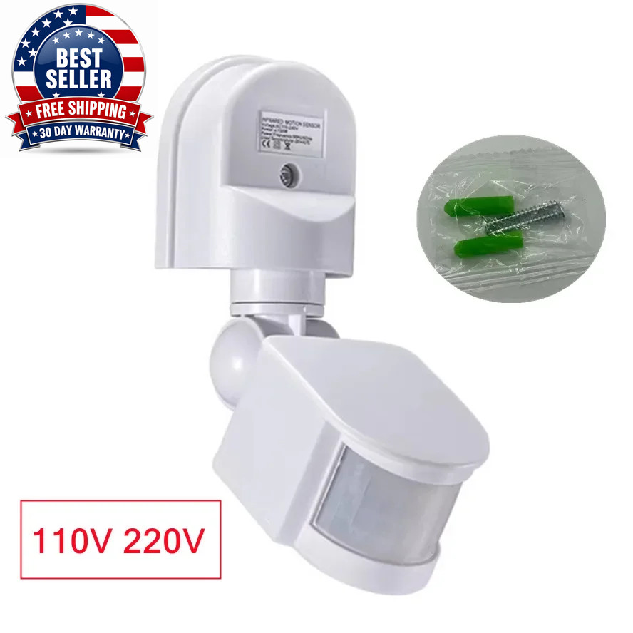 PIR Motion Sensor Switch 110V~265V LED Infrared PIR Motion Sensor Detector Wall