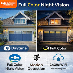 1080P Smart WiFi Security Camera PTZ 360° Color Night Vision Indoor Outdoor