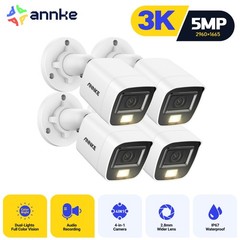ANNKE 3K CCTV Security Camera 5MP Outdoor AI Color Night Vision Audio Recording