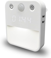 Compact Motion Sensor Indoor Light – Adjustable Colors & Clock for Modern Homes