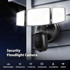 Onforu Hardwired Floodlight Camera Outdoor, 5500LM 2K HD Security Camera with Li