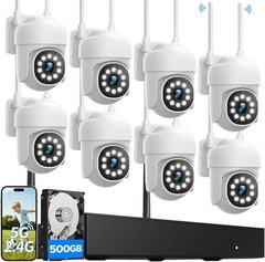 CAMCAMP 8X PTZ Cameras Wireless CCTV WiFi Security Camera System 16CH NVR Audio