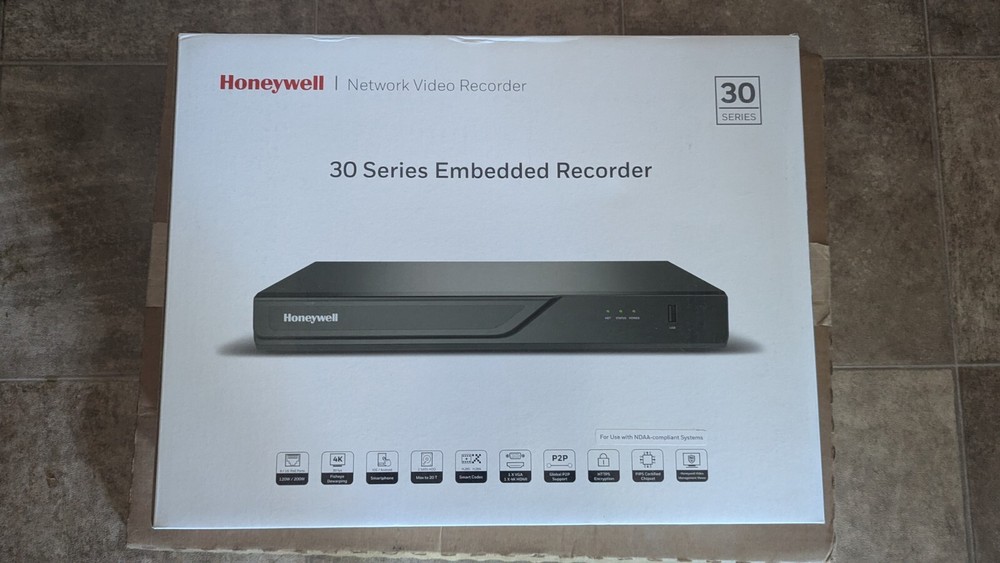 Honeywell HN30160204 30 Series 4K 16-Channel H.265/H.264 PoE NVR, 4TB HDD