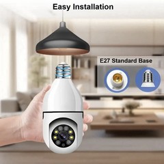 3MP Wireless Bluetooth Dual-Band WiFi PTZ Bulb Camera Cloud/TF Storage Eseecloud