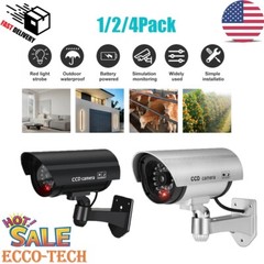 Outdoor Dummy Fake Camera Surveillance CCTV Security Camera Flashing LED Light