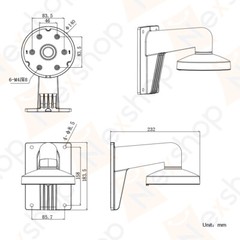 Nex DS-1273ZJ-140 Wall Mount Arm Bracket for Select Hikvision Turret Dome Camera
