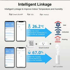 ABS Smart Thermometer Hygrometer Wi-Fi Temperature Humidity Sensor Monitor