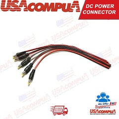5 Pcs 5.5×2.1mm 12V Male DC Power Socket Jack Plug Connector Cable