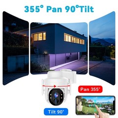 Solar Battery Camera Outdoor 360 Pan/Tilt Wireless WiFi Security Camera Audio