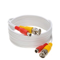 White Premade Siamese Cable BNC Video + DC Power Cord 10ft – 100ft Pack Lot