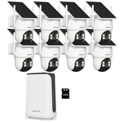 4MP Security Camera System Wireless Outdoor Home WiFi 8 Camera Kit Solar Powered