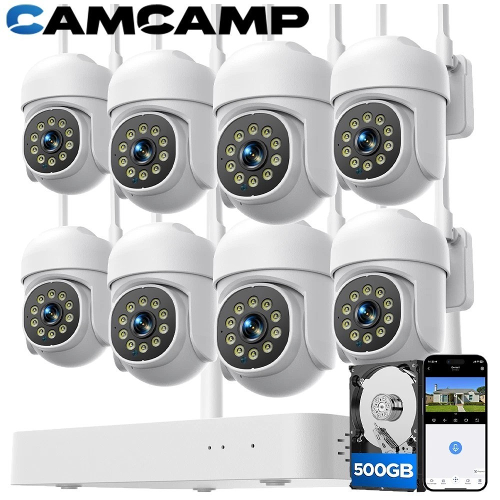 10CH Security Camera System Wireless Surveillance NVR Pan Tilt Zoom Camera Set