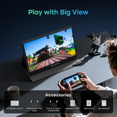 Sansui Portable Monitor 15.6 Inch Fhd 1080P Travel Monitor For Laptop Usb C