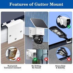 Gutter Mount Bracket 2 Pack for Eufy SoloCam S340/E30/E42 – Fits K-Style, Box