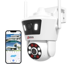 ANRAN Dual Lens Security Camera Outdoor Wireless 4MP HD WiFi Pan/Tilt Home Audio