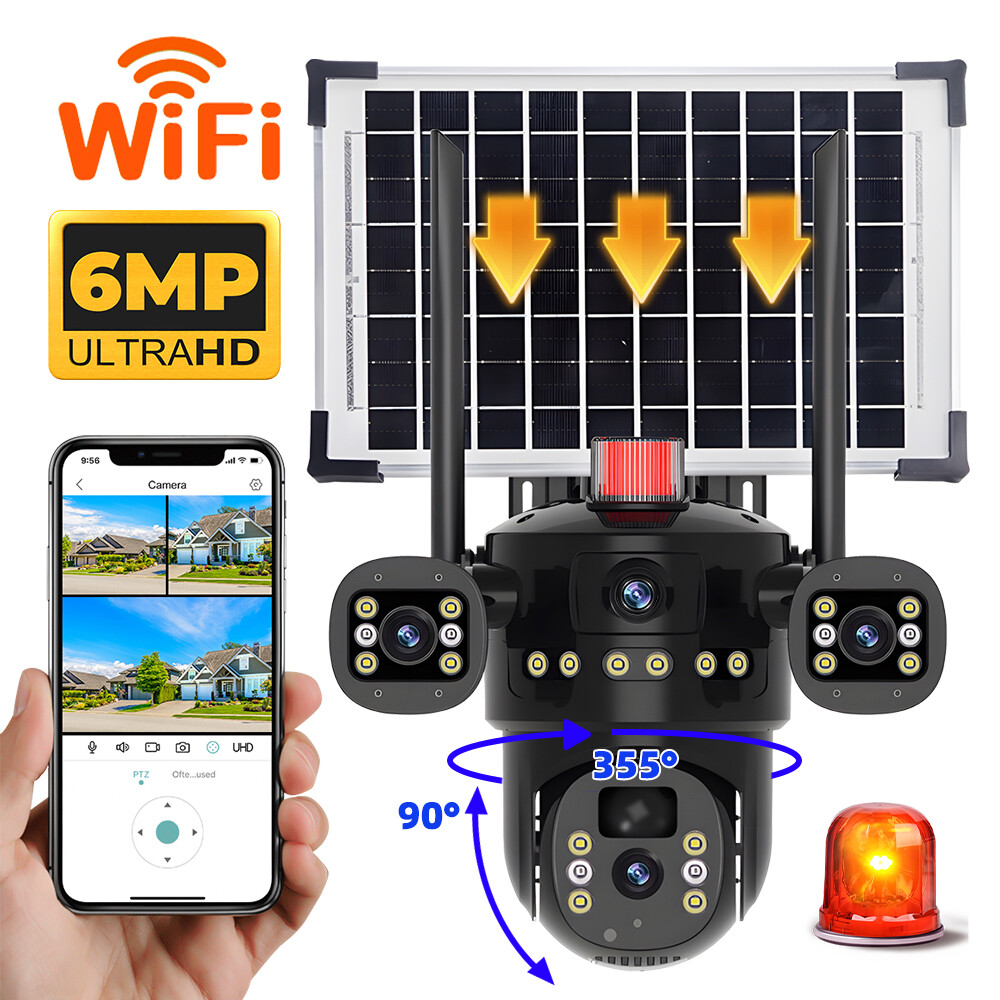 Upgraded Solar Battery Powered Wireless WiFi Outdoor PTZ Home Security Camera US