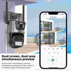 Dual Lens 4K WiFi Security Camera 8X Zoom Outdoor Home Night Vision CCTV PTZ