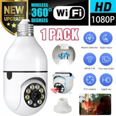 1080P E27 Light Bulb Security Camera Wireless WiFi Camera 360°Night Vision Home