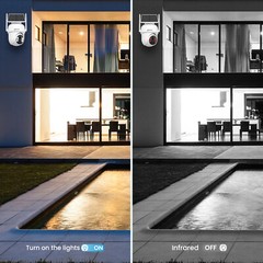 ANRAN 4MP HD Wireless Solar Security Camera 360° PTZ WIFI Battery Camera Outdoor