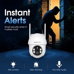 ARCCTV Q01 4MP Wireless WiFi Pan/Tilt Security Camera,Solar Panel,Outdoor CCTV