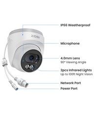 C220 4K UHD 8MP Add-On PoE IP Camera Outdoor Indoor, Surveillance Security Ca…
